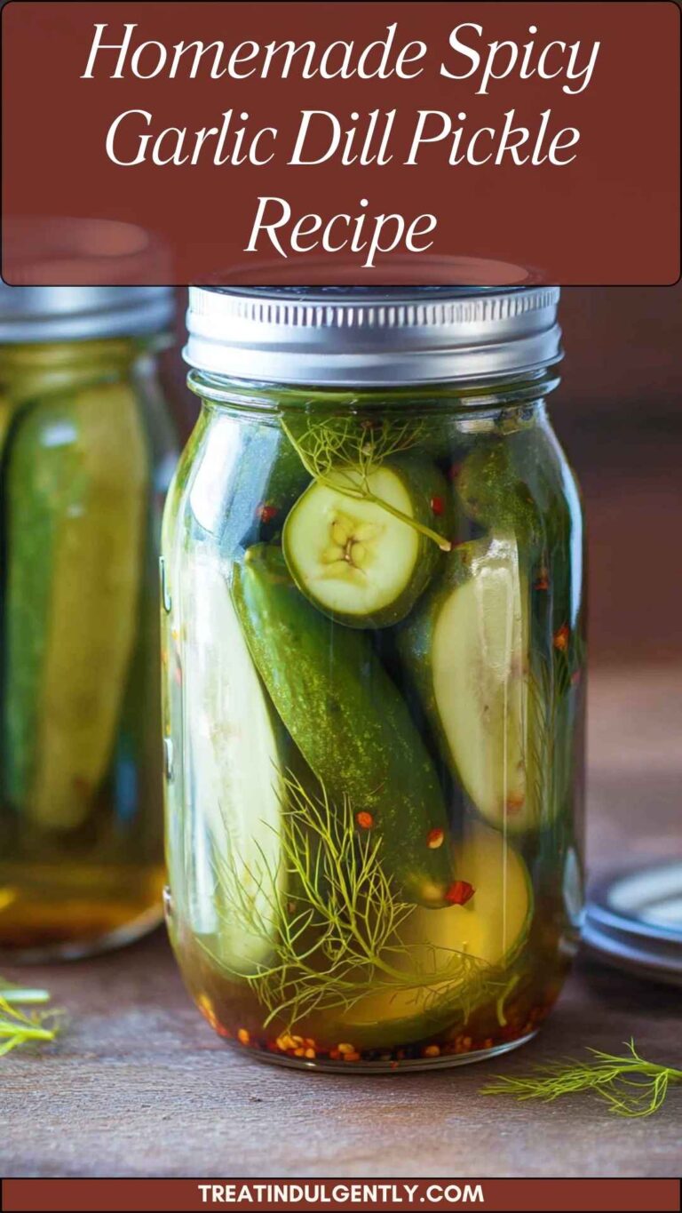 Homemade Spicy Garlic Dill Pickle Recipe - Treat Indulgently
