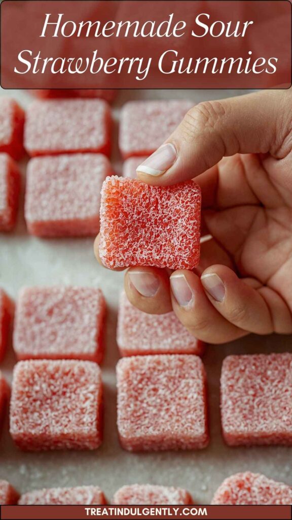 Homemade Sour Strawberry Gummies