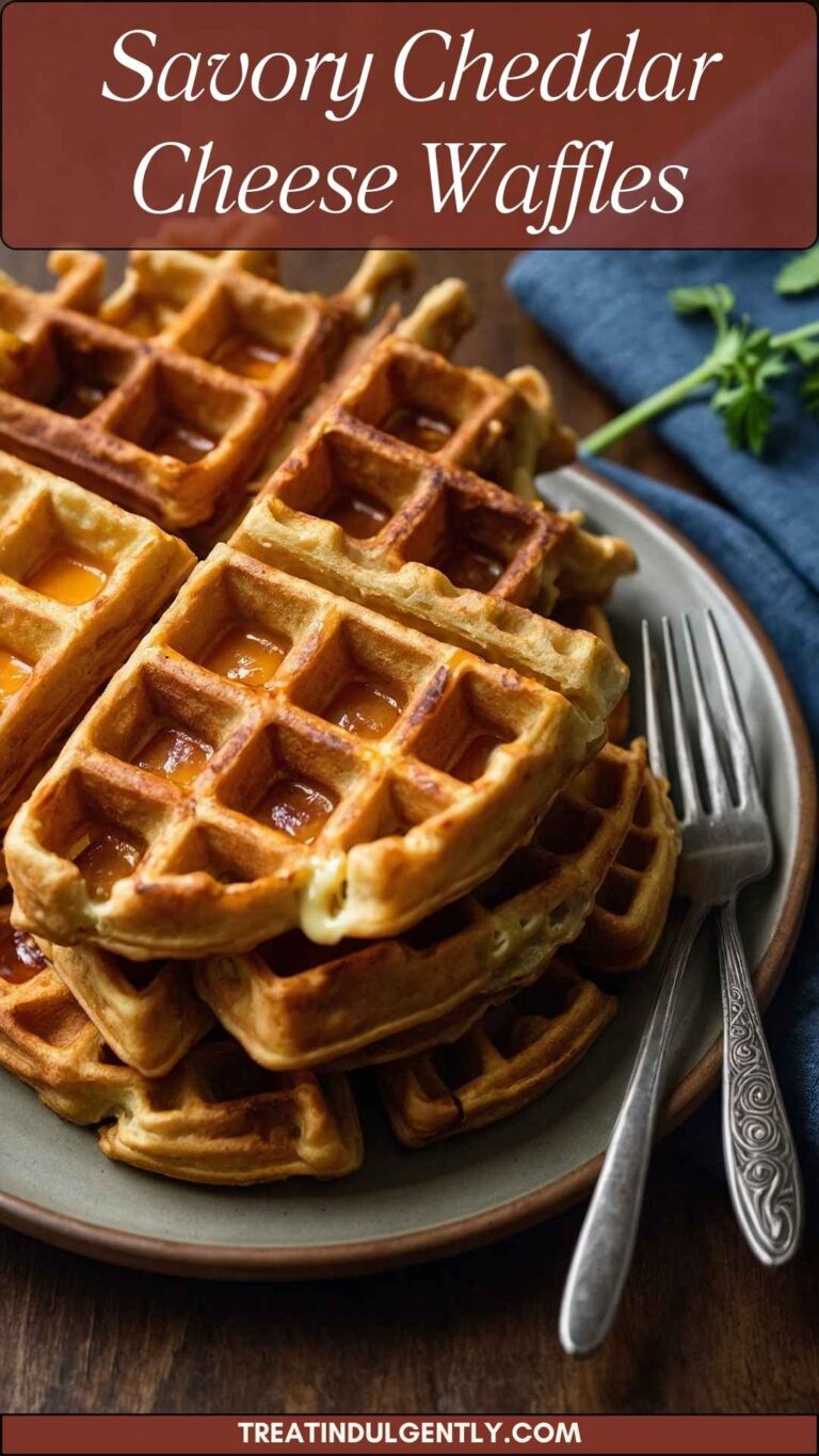 Savory Cheddar Cheese Waffles - Treat Indulgently