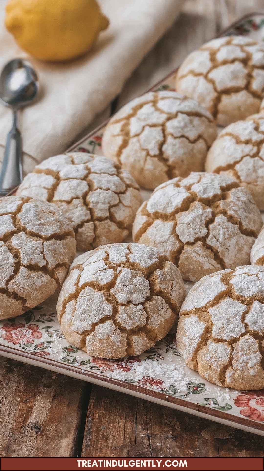 Best Chewy Lemon Almond Crinkle Cookies Recipe