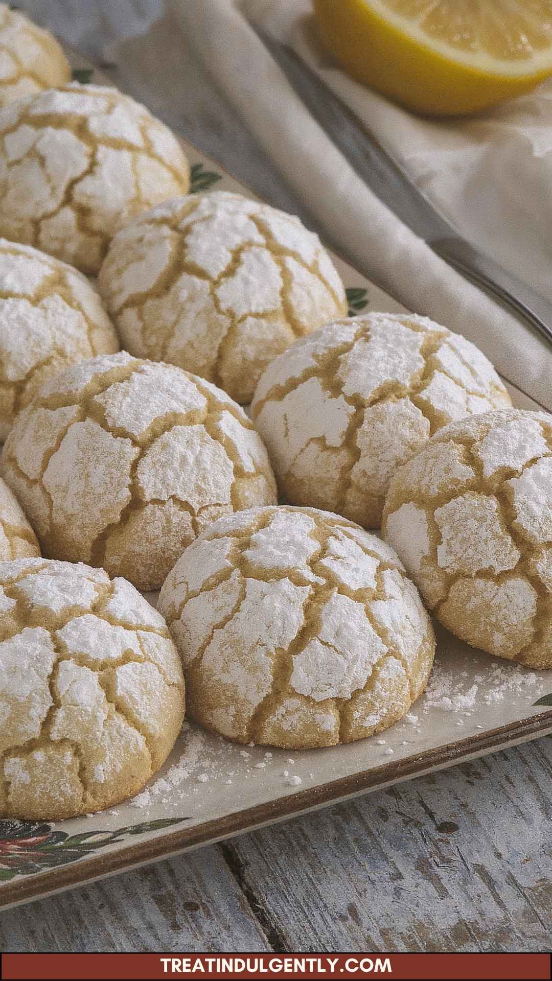 Chewy Lemon Almond Crinkle Cookies Copycat Recipe