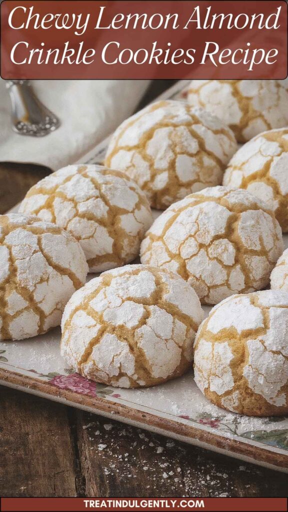Chewy Lemon Almond Crinkle Cookies Recipe