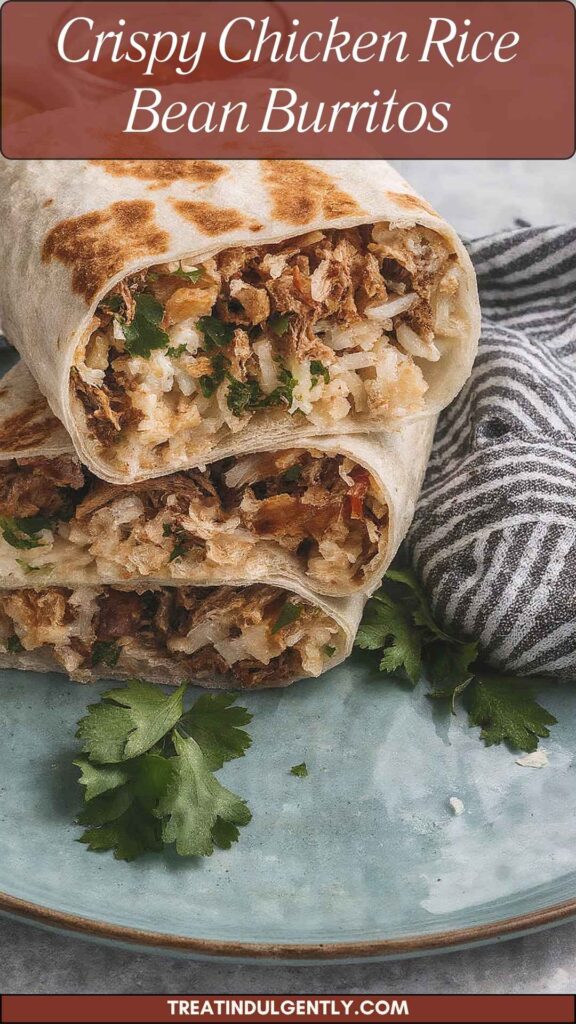 Crispy Chicken Rice Bean Burritos