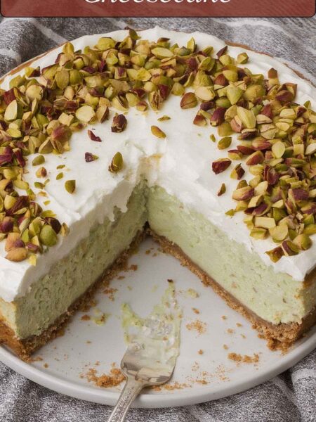 Pistachio Sour Cream Cheesecake