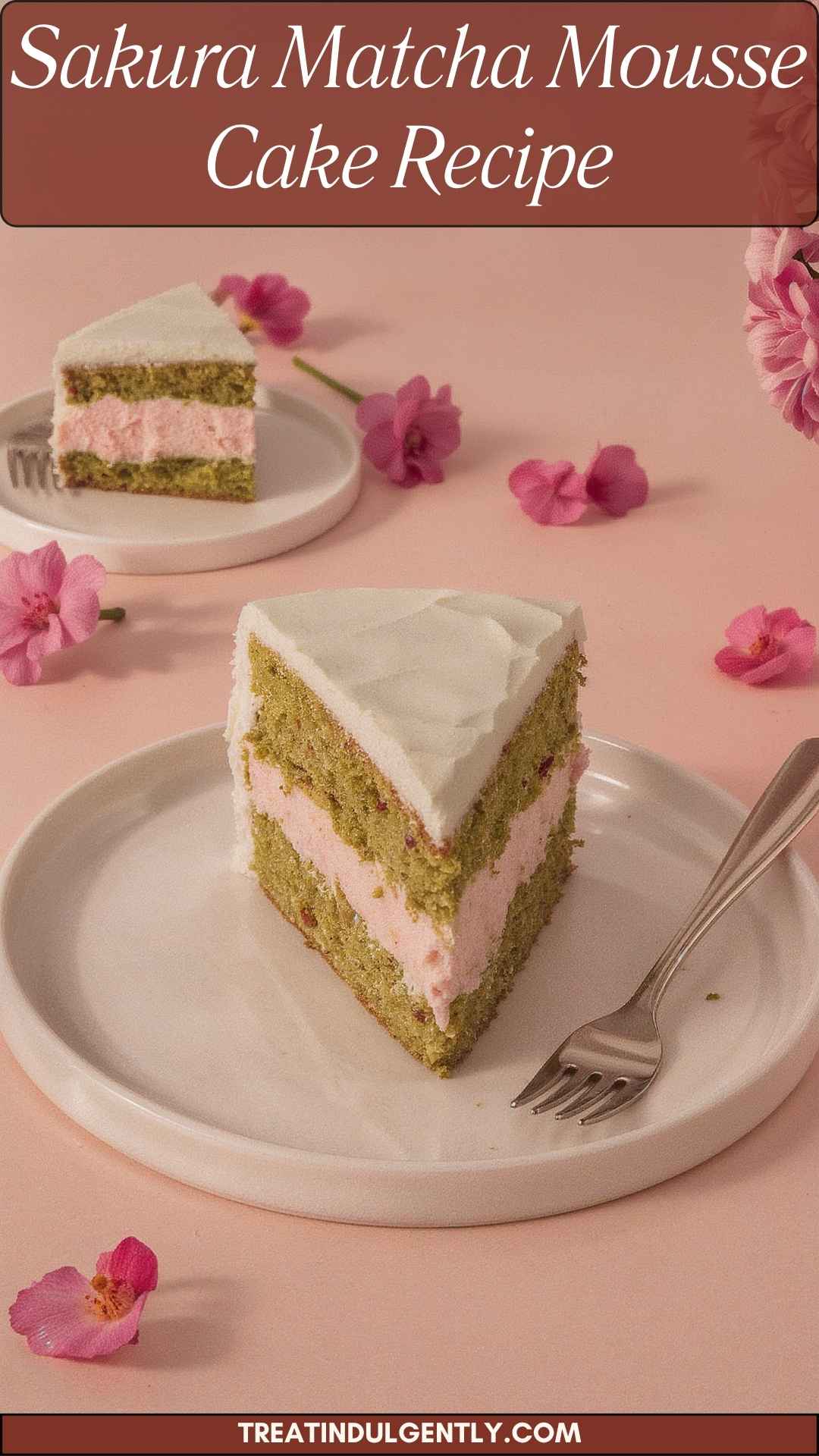 Sakura Matcha Mousse Cake Recipe