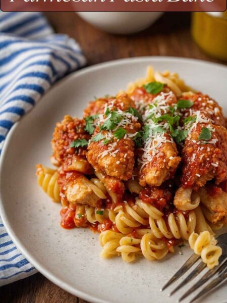 Cheesy Chicken Parmesan Pasta Bake