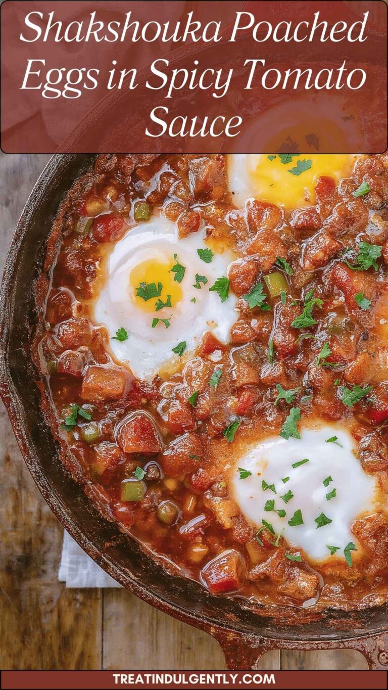Shakshouka Poached Eggs in Spicy Tomato Sauce – Treat Indulgently