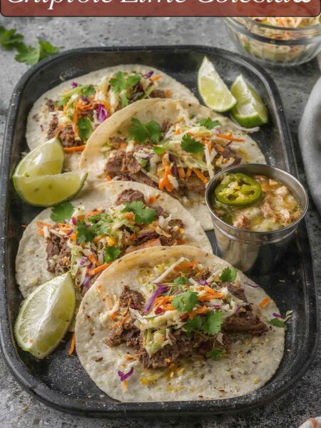 Steak Street Tacos With Chiptole Lime Coleslaw