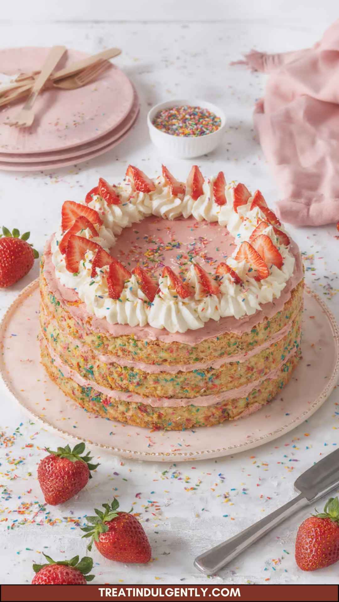 Best Strawberry Funfetti Ice Cream Cake Best Strawberry Funfetti Ice Cream Cake
