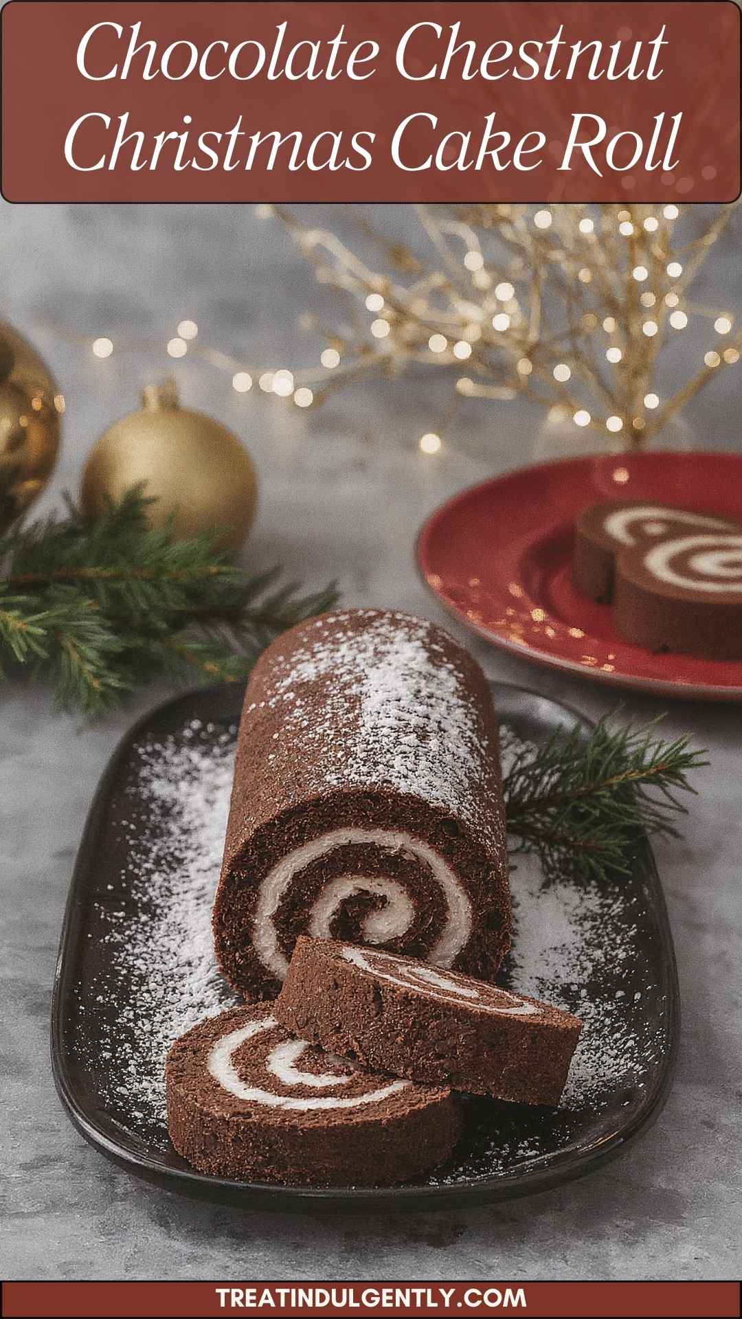 Chocolate Chestnut Christmas Cake Roll