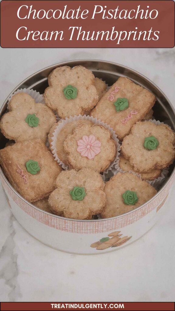 Chocolate Pistachio Cream Thumbprints