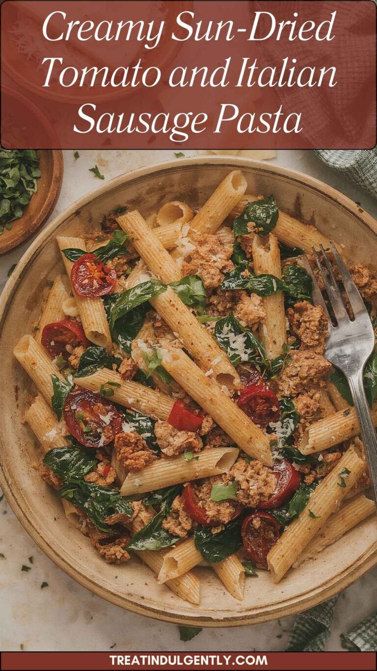 Creamy Sun-Dried Tomato and Italian Sausage Pasta – Treat Indulgently