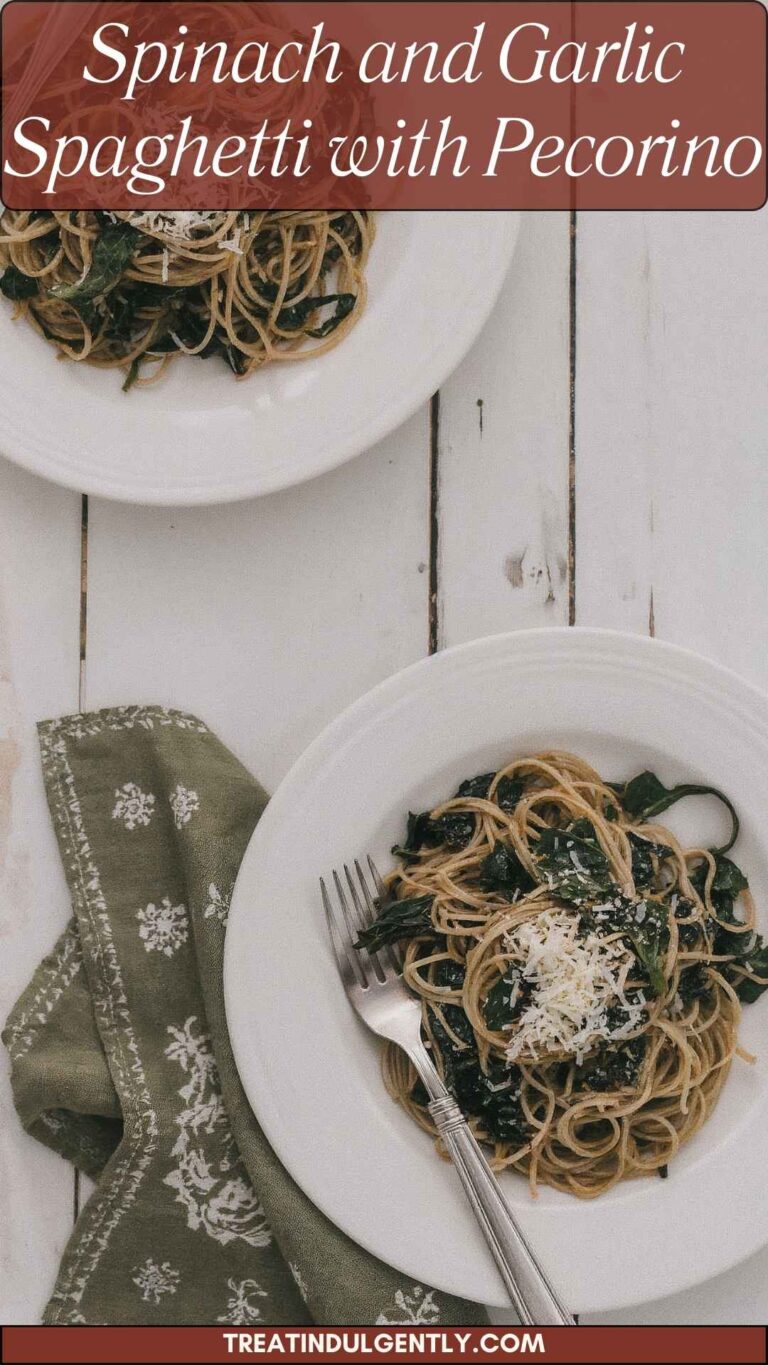 Spinach and Garlic Spaghetti with Pecorino – Treat Indulgently