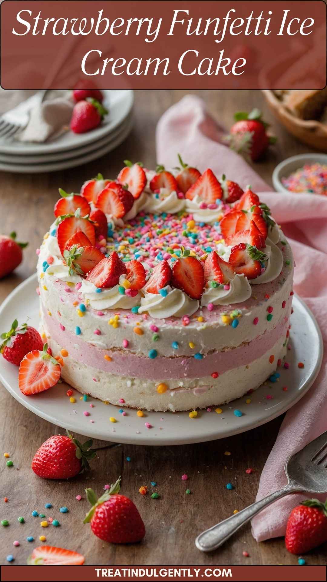 Strawberry Funfetti Ice Cream Cake Strawberry Funfetti Ice Cream Cake