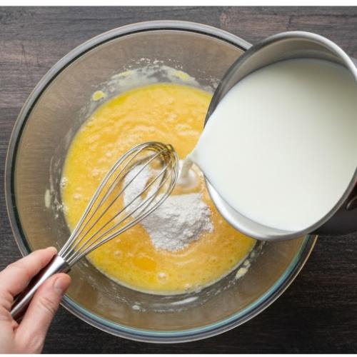 Step 3: Combining Milk and Egg Mixture