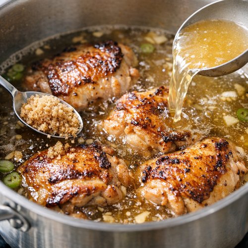 Step 4: Return Chicken and Add Stock