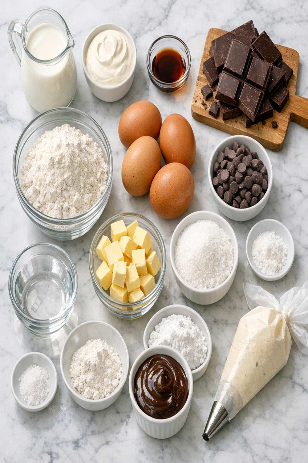 Chocolate Eclair Recipe ingredients