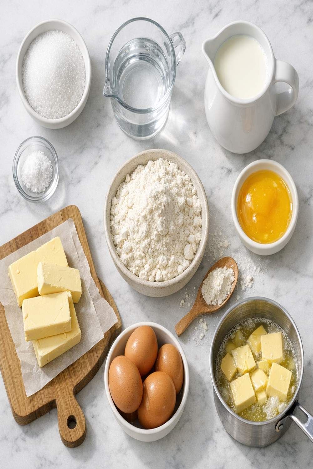 Choux Pastry Recipe ingredients