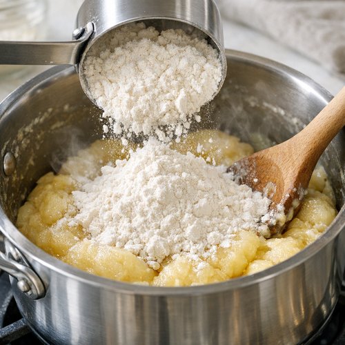 Step 2: Add Your Flour and Cook the Dough