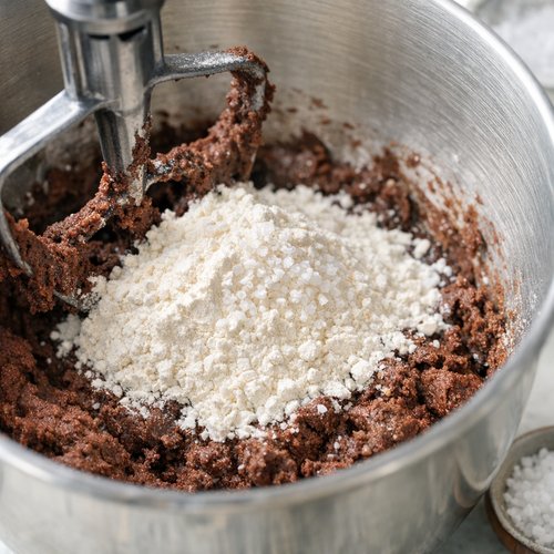 Step 3: Add Flour and Salt, Mix Until Just Combined