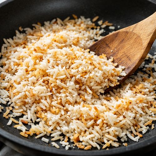 Step 2: Toast the Basmati Rice and Coconut