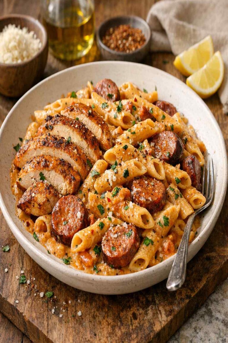 Creamy Cajun Chicken And Sausage Pasta Recipe