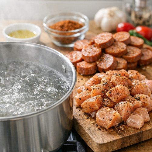 Step 1: Prepare Your Pasta Water and Season Your Proteins